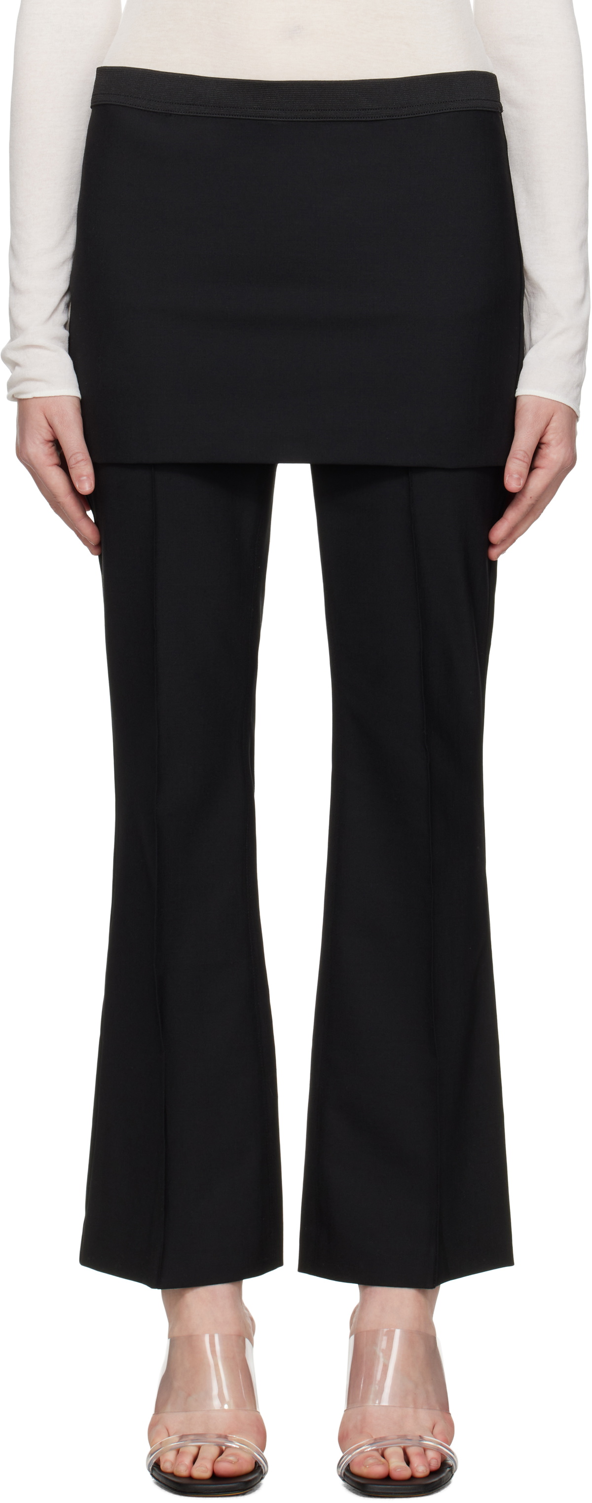 The Garment Black Noah Crop Skirt Trousers