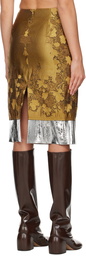 Dries Van Noten Brown Floral Midi Skirt