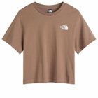 The North Face Women's Cropped Simple Dome T-Shirt in Brown