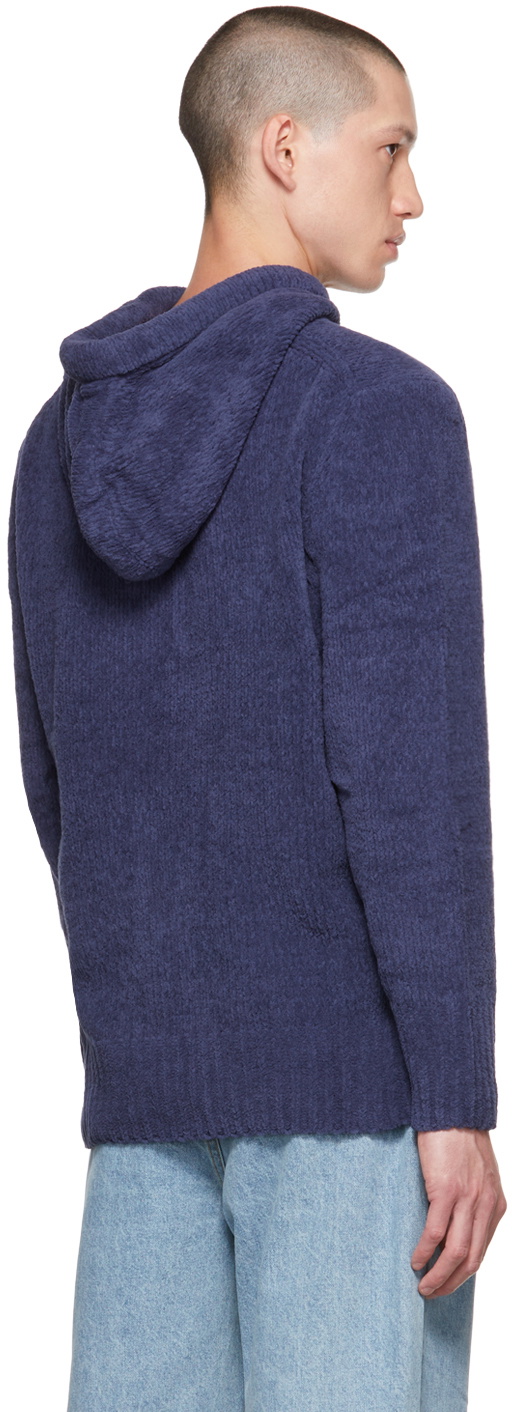AMOMENTO Navy Rib Hoodie
