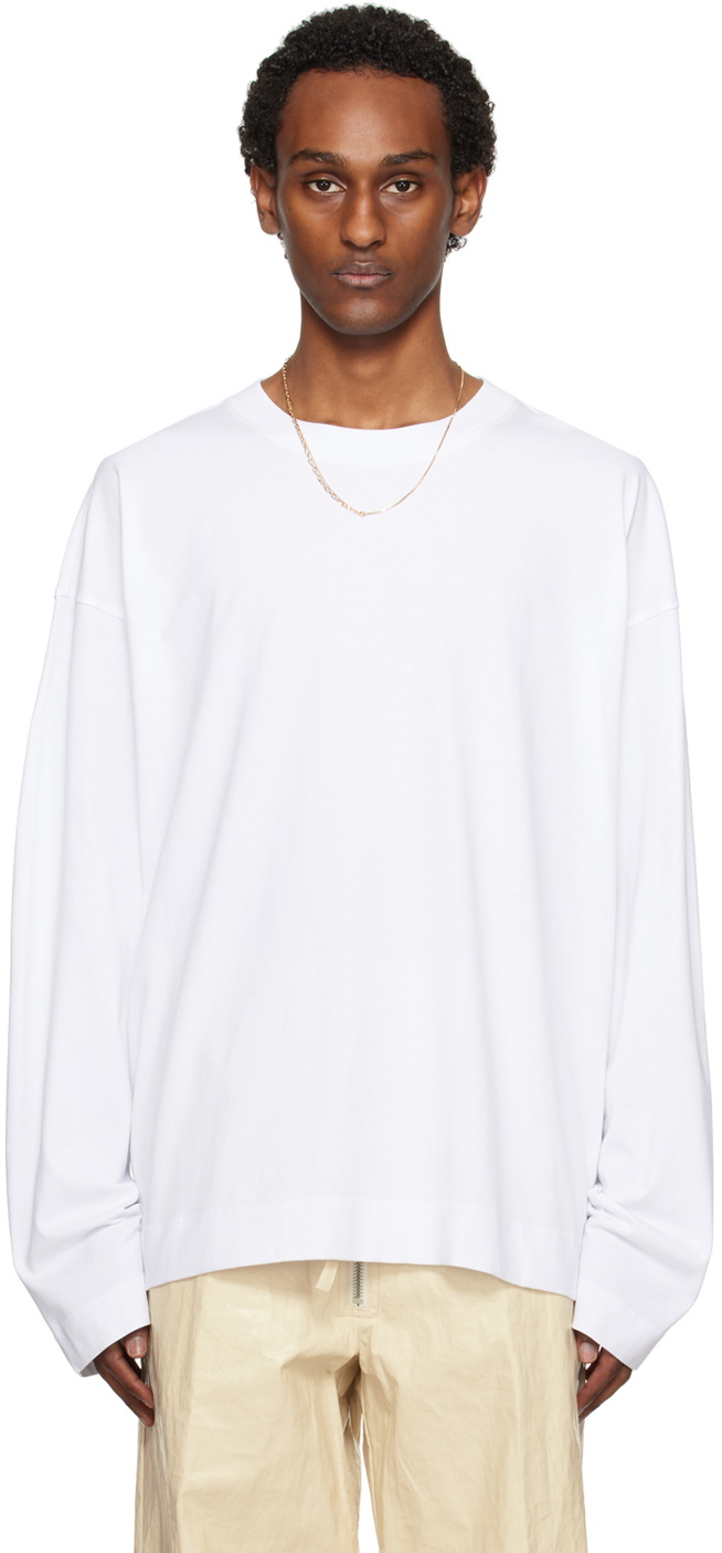 Dries Van Noten White Loose-Fit Long Sleeve T-Shirt Dries Van Noten