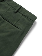 INCOTEX - Slim-Fit Stretch-Cotton Moleskin Trousers - Green