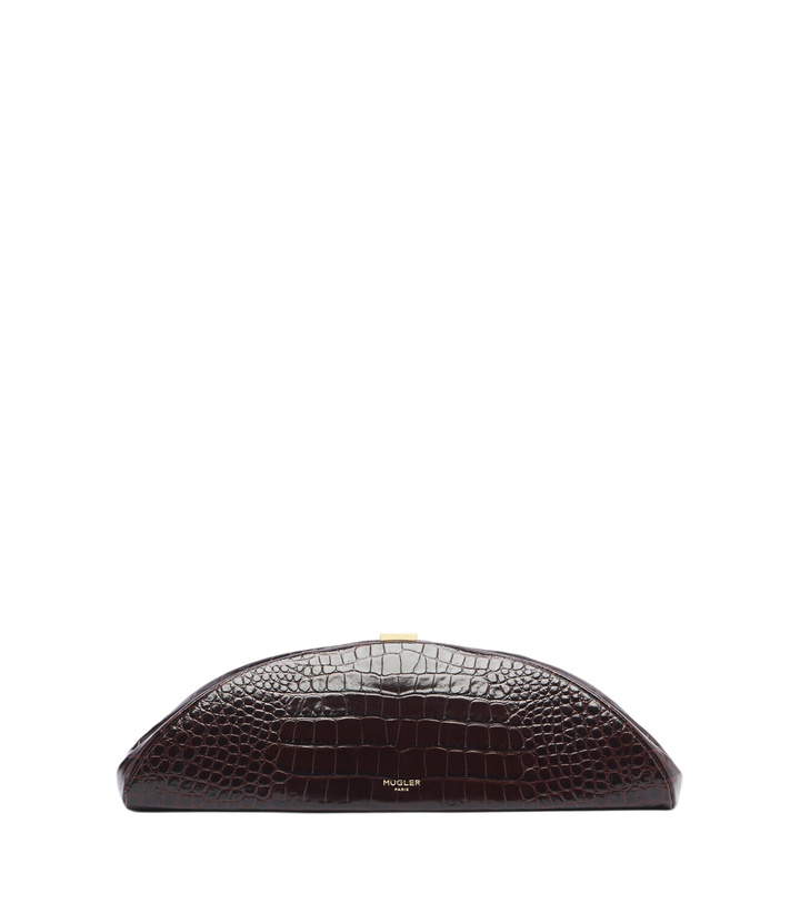 Photo: Mugler Lua croc-effect leather clutch