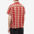 Bode Men's Curran Stripe Vacation Shirt in Red Multi