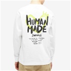 Human Made Men's Heart Back Print Long Sleeve T-Shirt in White
