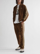 Needles - Webbing-Trimmed Cotton-Blend Velour Track Jacket - Brown