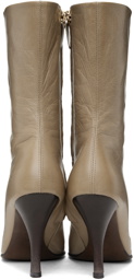 The Row Beige Liv Natural Kid Leather Boots