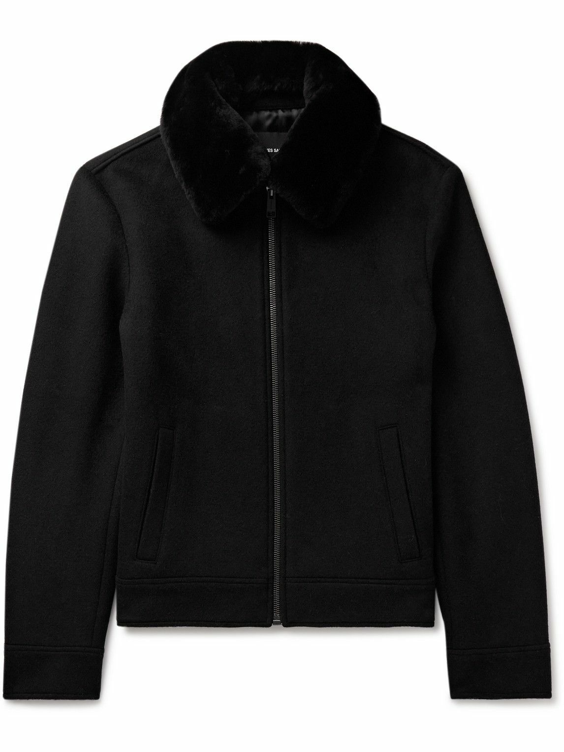 Photo: Yves Salomon - Shearling-Trimmed Wool and Cashmere-Blend Jacket - Black