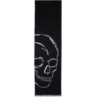 Alexander McQueen Black and Ivory Oversized Skull Scarf