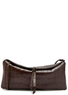 Staud Eve Crocodile-effect Leather Clutch - Brown - One Size