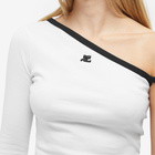 Courreges Women's Courrèges Asymetric One Sleeve T-shirt in White