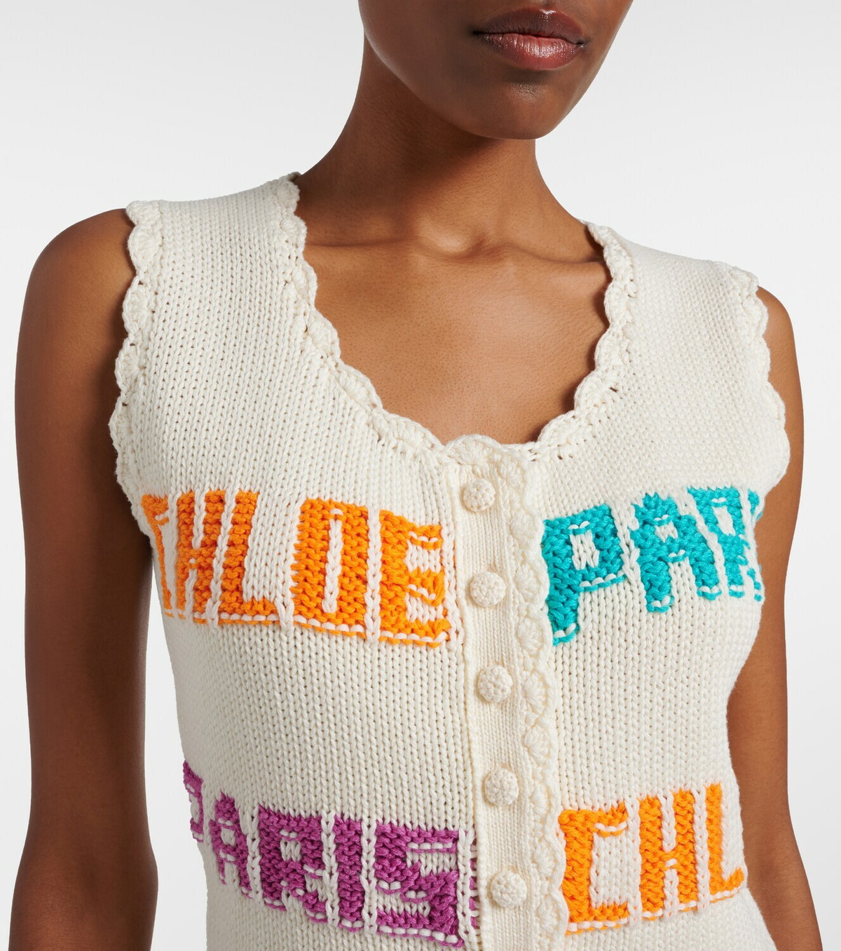Chloé Crocheted cotton top