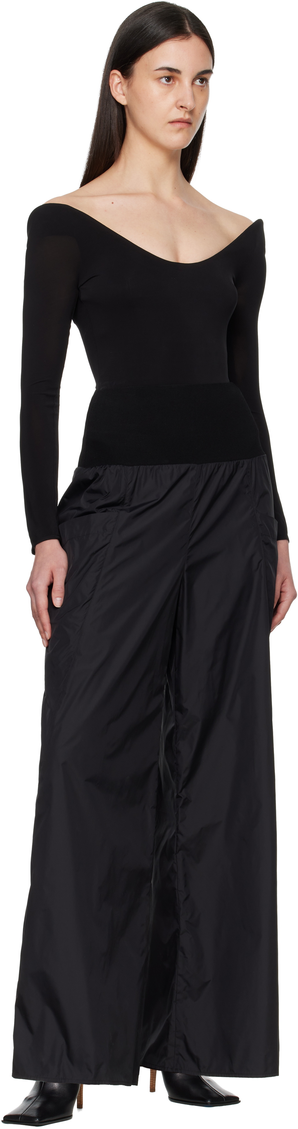 ALAÏA Black Nylon Track Pants