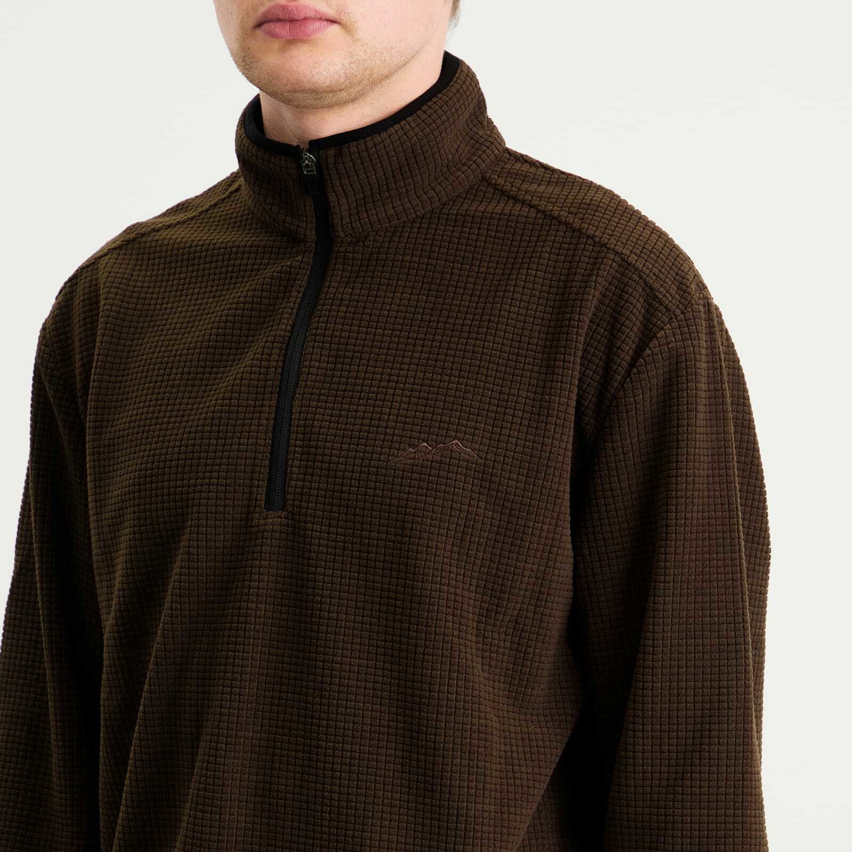 Mellow Clo Men's Summit Half Zip Fleece in Brown