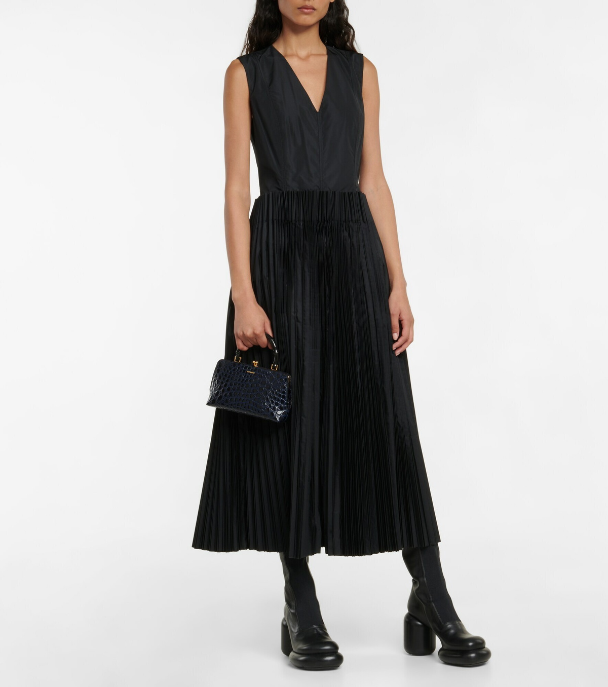 Jil Sander - Mini croc-effect leather shoulder bag Jil Sander