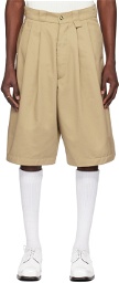 WILLY CHAVARRIA Beige Pleated Shorts