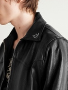 Enfants Riches Déprimés - Principe De L'Amour Embroidered Leather Jacket - Black