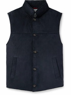 Brunello Cucinelli - Padded Suede Down Gilet - Blue