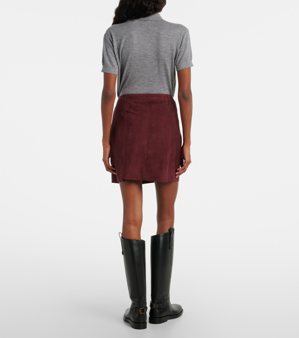 Rixo Wiley suede miniskirt