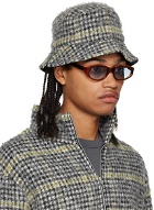 Our Legacy Black & White Houndstooth Bucket Hat