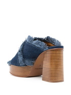 See by Chloé 100mm Frayed-detailing Denim Mules