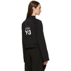 Y-3 Black High Collar Cropped Sweater