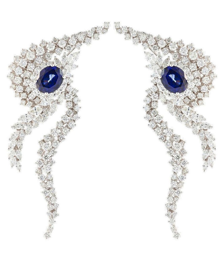 Photo: Yeprem 18kt gold earrings with diamonds and sapphires