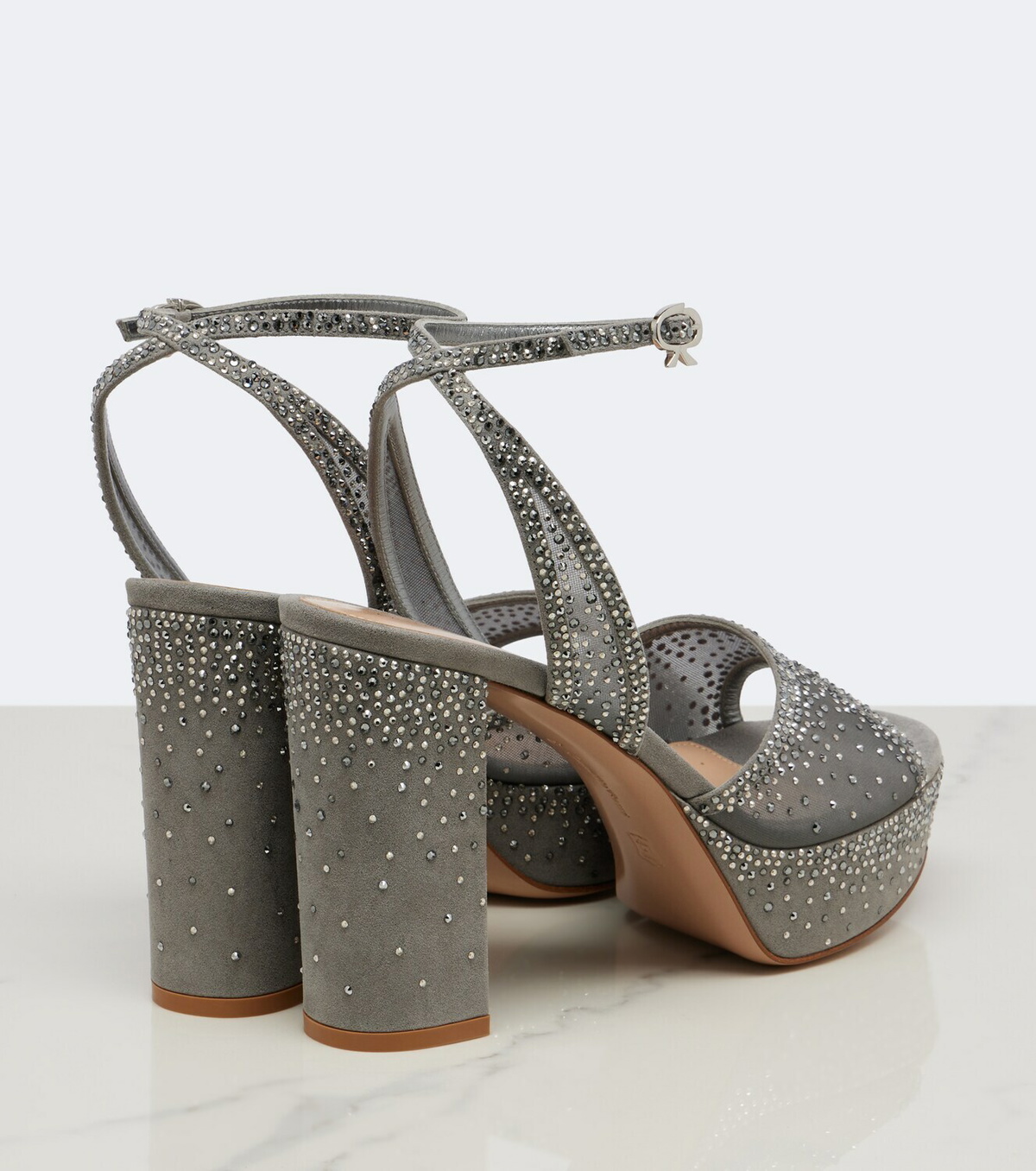 Gianvito Rossi Rania embellished organza platform sandals