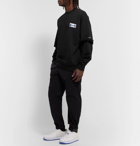 Ader Error - Oversized Layered Logo-Appliquéd Loopback Cotton-Jersey Sweatshirt - Black