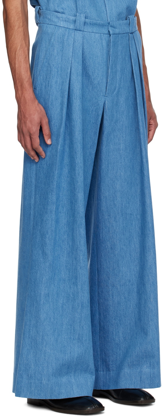 King & Tuckfield Blue Wide-Leg Jeans