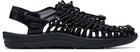 KEEN Black UNEEK Leather Sandals