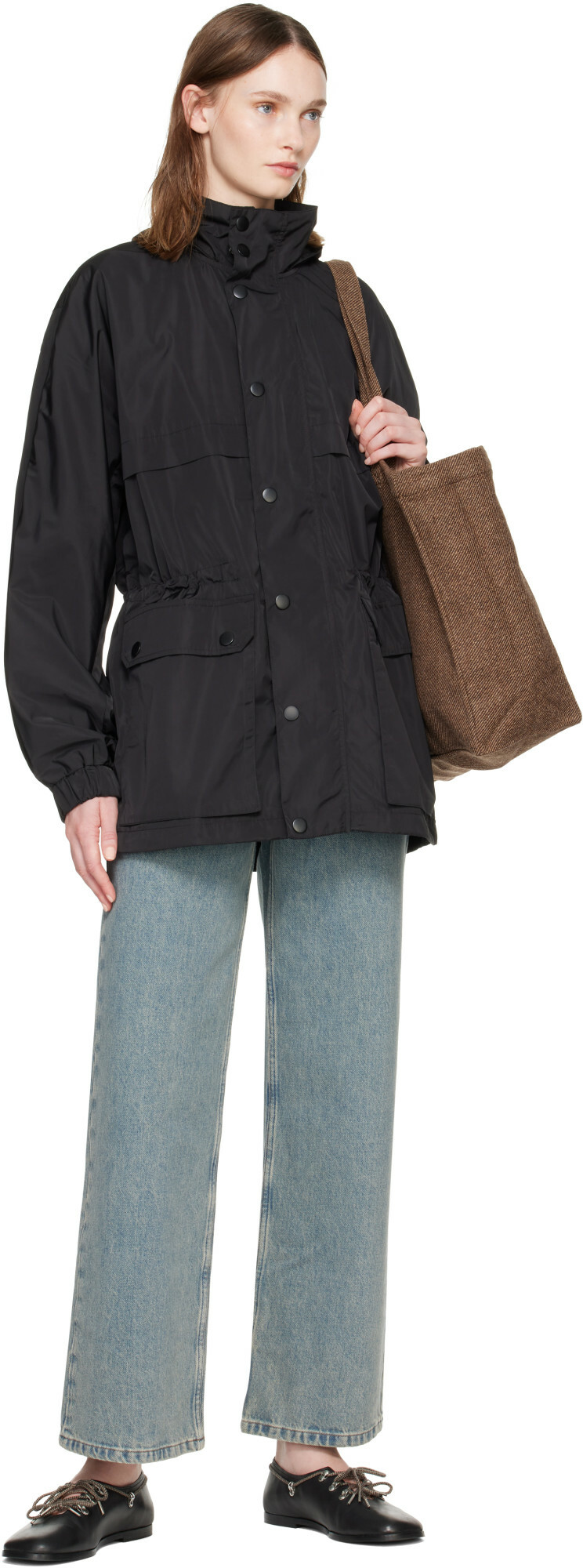 A.P.C. Black Valery Windbreaker Parka Jacket