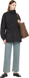 A.P.C. Black Valery Windbreaker Parka Jacket