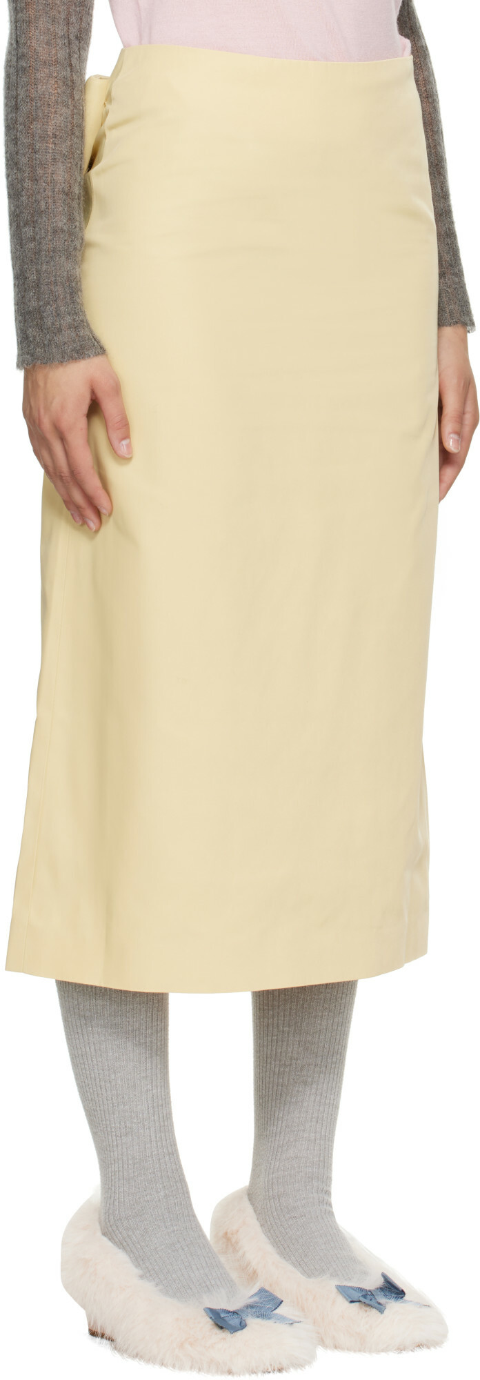 Sandy Liang Yellow Enoki Midi Skirt