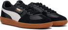 PUMA Black & Gray Palermo Leather Sneakers
