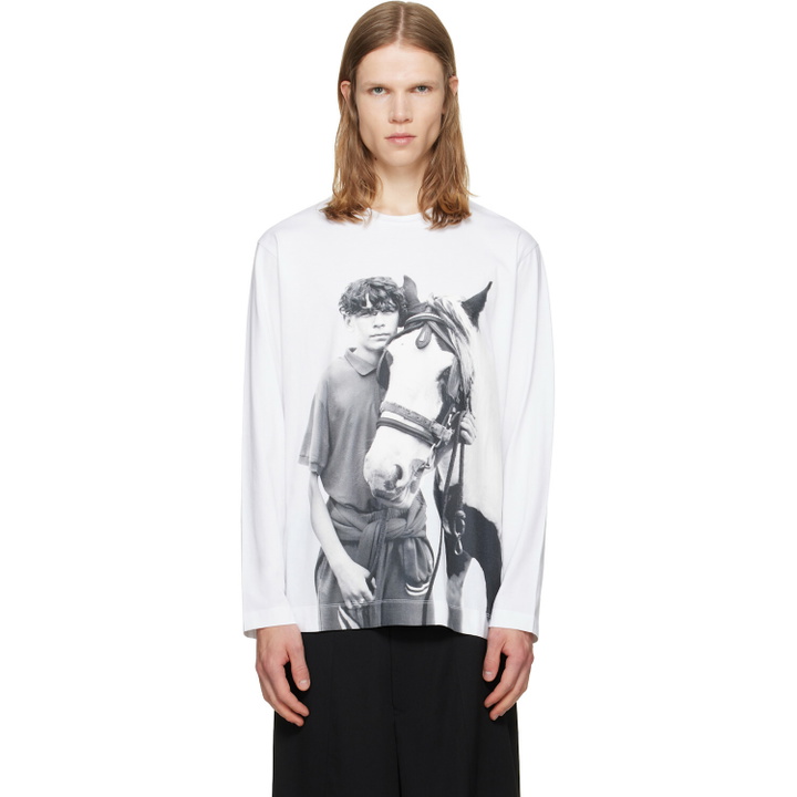 Photo: Simone Rocha White 'Pony Kid' Print Long Sleeve T-shirt