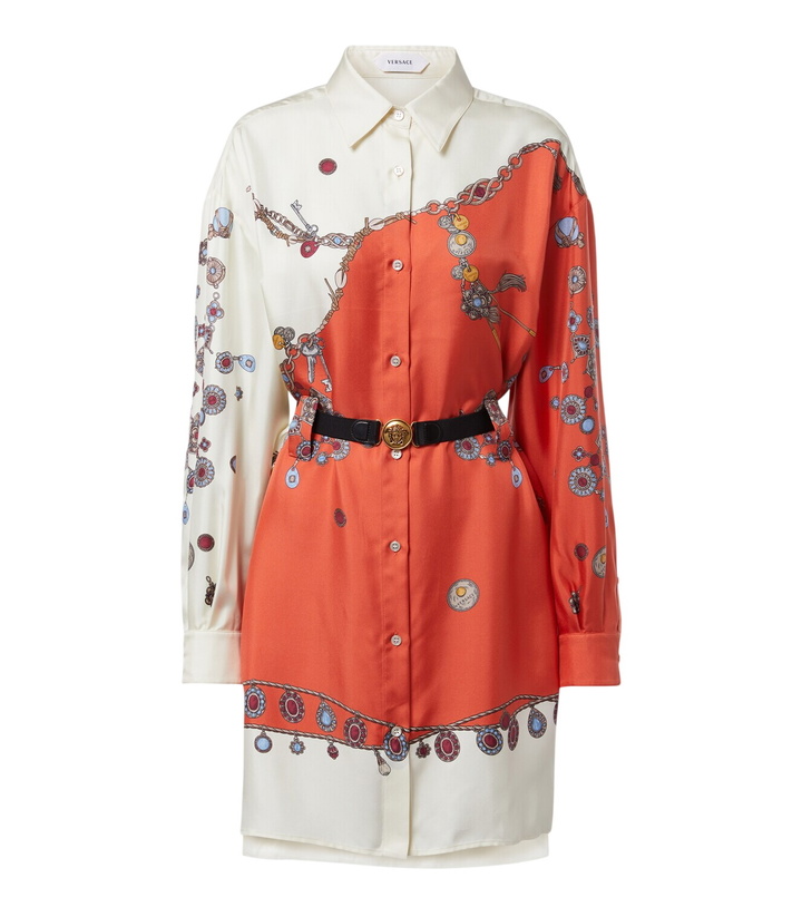 Photo: Versace Printed silk twill shirt dress