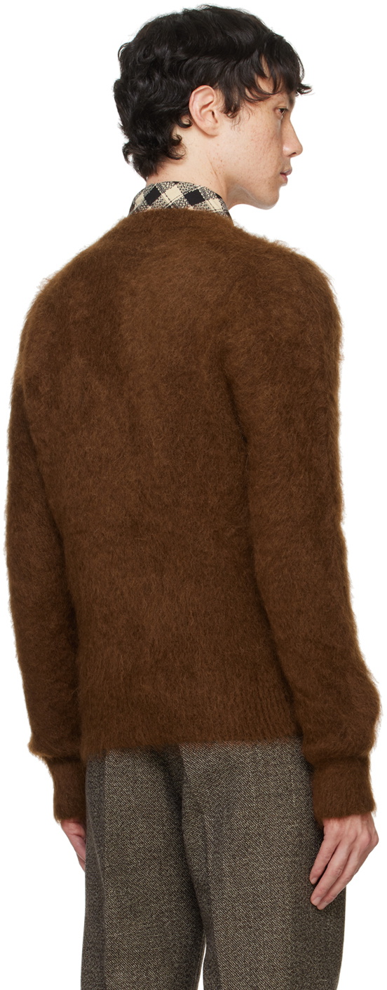 AMI Paris Brown Brushed Sweater