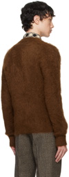 AMI Paris Brown Brushed Sweater
