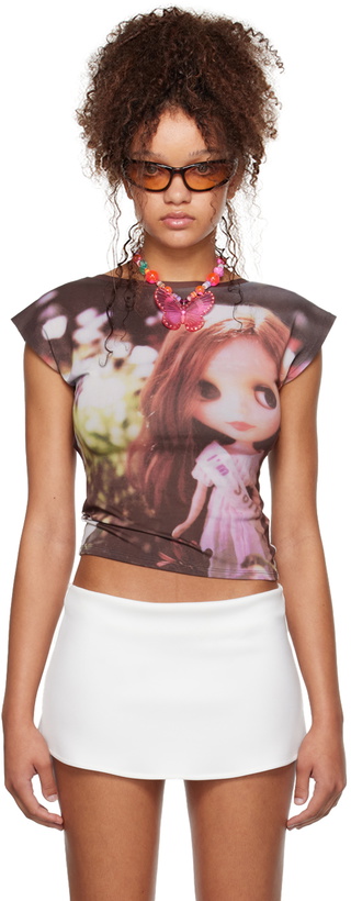 Photo: I'm Sorry by Petra Collins SSENSE Exclusive Brown Mimi Wade Edition Blythe T-Shirt