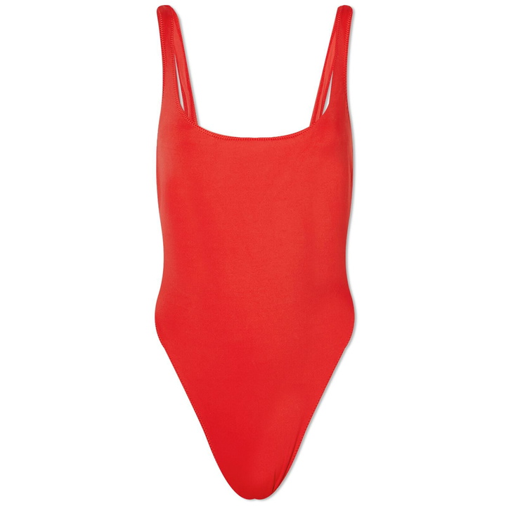 Photo: Frankies Bikinis Women's Pamela One Piece in Anderson Red