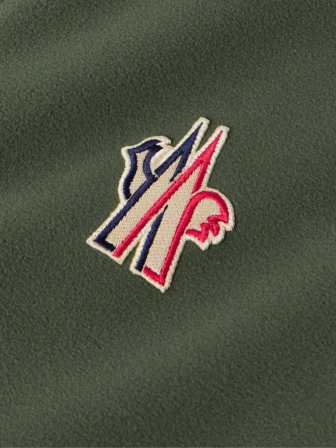 Moncler Grenoble - Logo-Appliquéd Shell-Trimmed Fleece Zip-Up Sweatshirt - Green