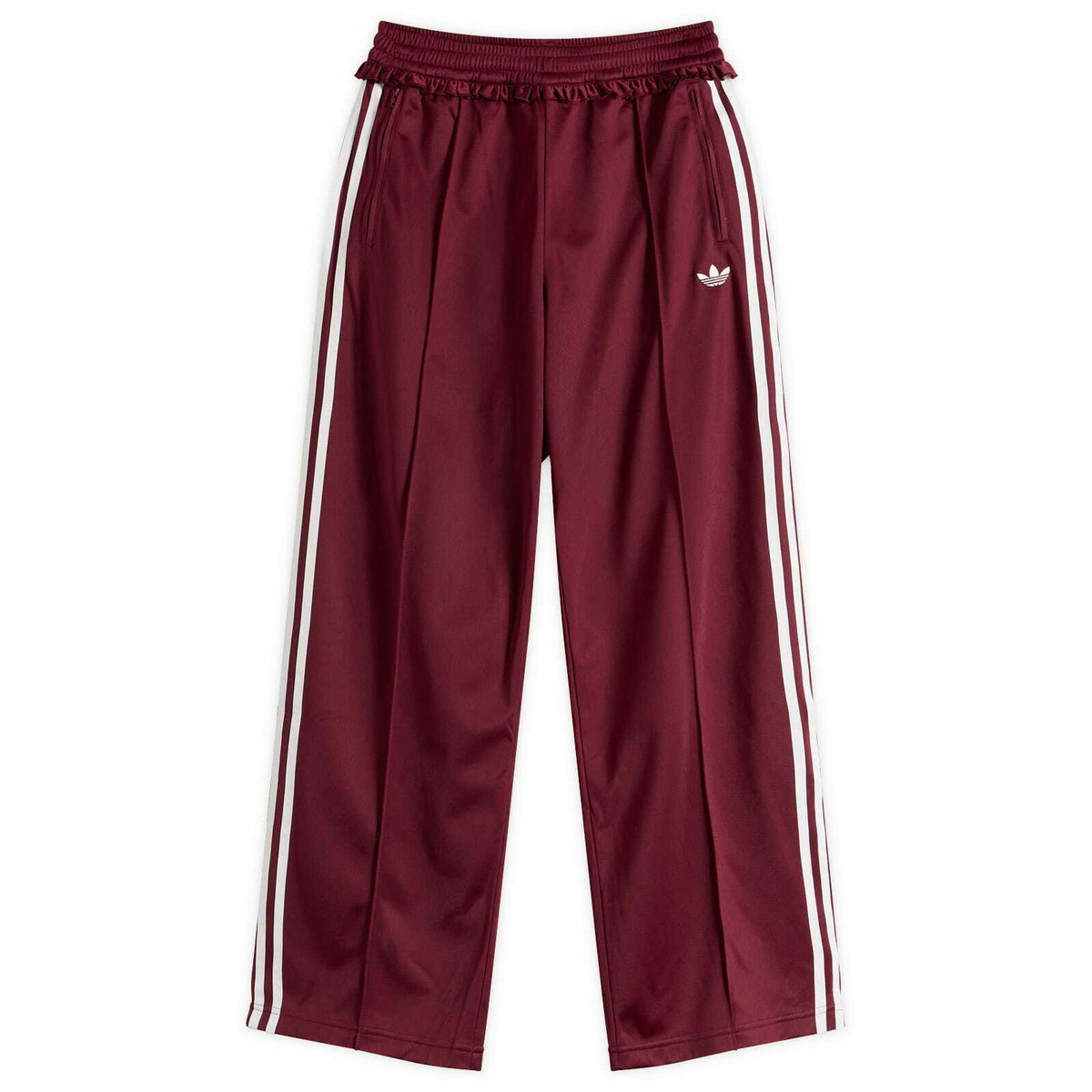 Adidas Women's Pleated Firebird Track Pant in Shadow Red