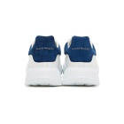 Alexander McQueen White and Blue Low Sneakers