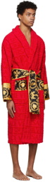 Versace Red I Heart Baroque Robe