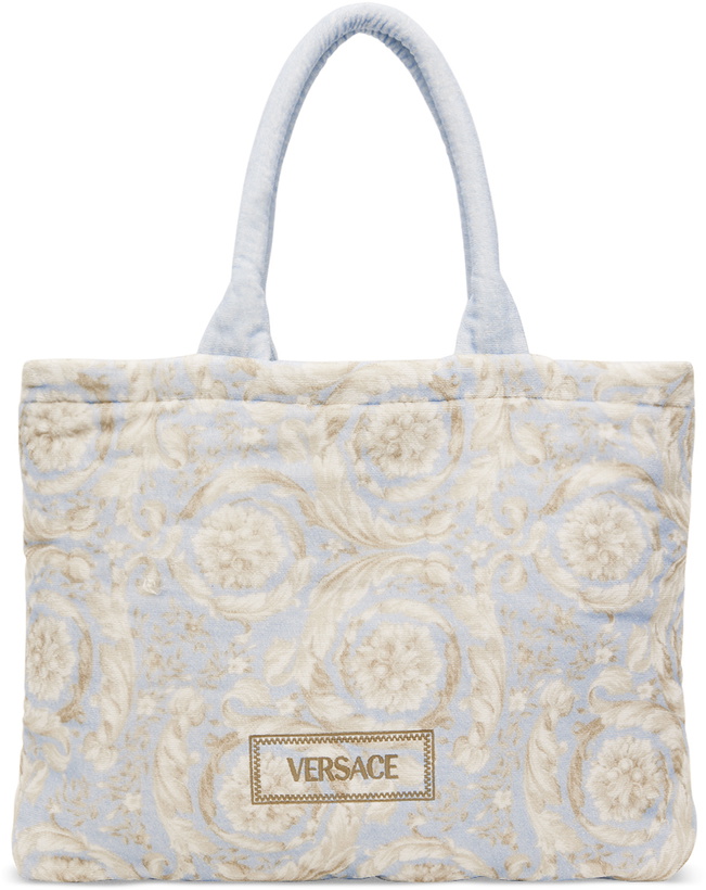 Photo: Versace Blue Barocco Towel Tote