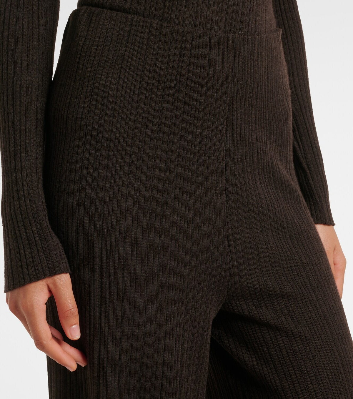 Agnona Cashmere, wool, and silk wide-leg pants
