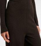 Agnona Cashmere, wool, and silk wide-leg pants