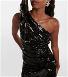 Nina Ricci Sequined one-shoulder gown