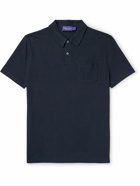 Ralph Lauren Purple label - Linen and Cotton-Blend Piqué Polo Shirt - Blue